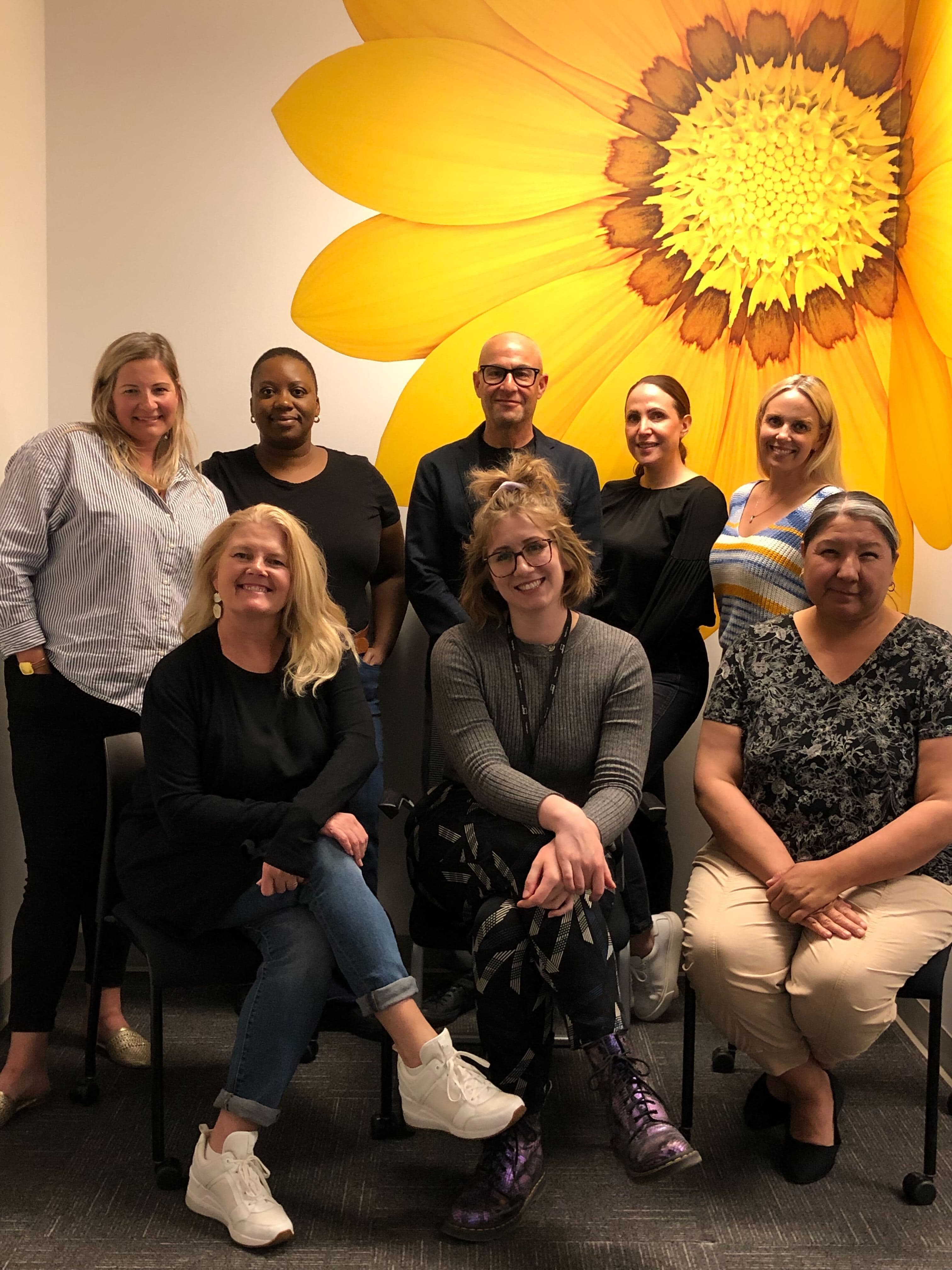 2022-2024 Board Members (left to right): Ali Miller, Rebecca Foshole-Luke, Mitch Kern, Melissa Crisanti, Jamie Irving, (next row) Keri Miller, Emily Weldon (Program Lead), Pamela Beebe.