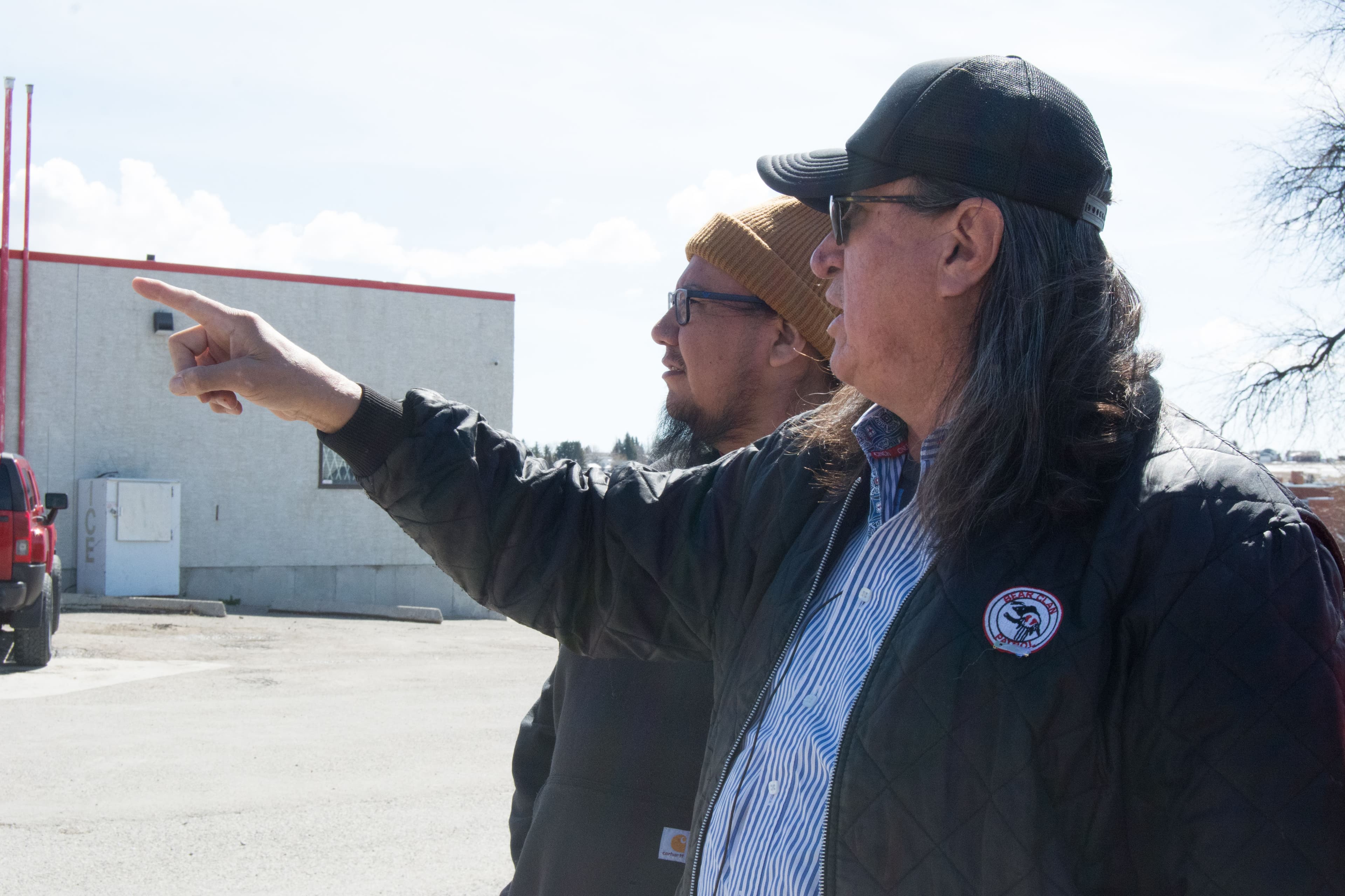 Damien with Mark Brave Rock. Photo credit: Arnell Tailfeathers.