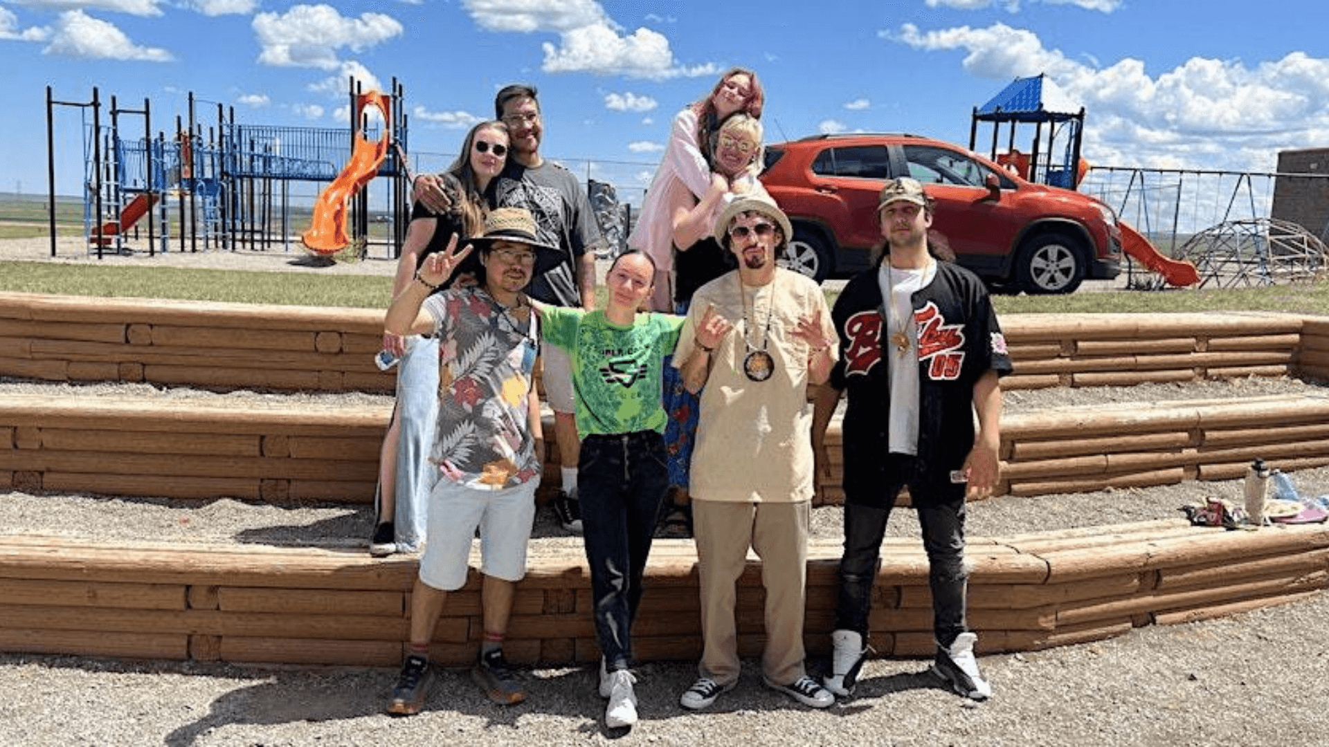 Filmmaker Jerry Morrison with his team on the set of Kitsínooki.
